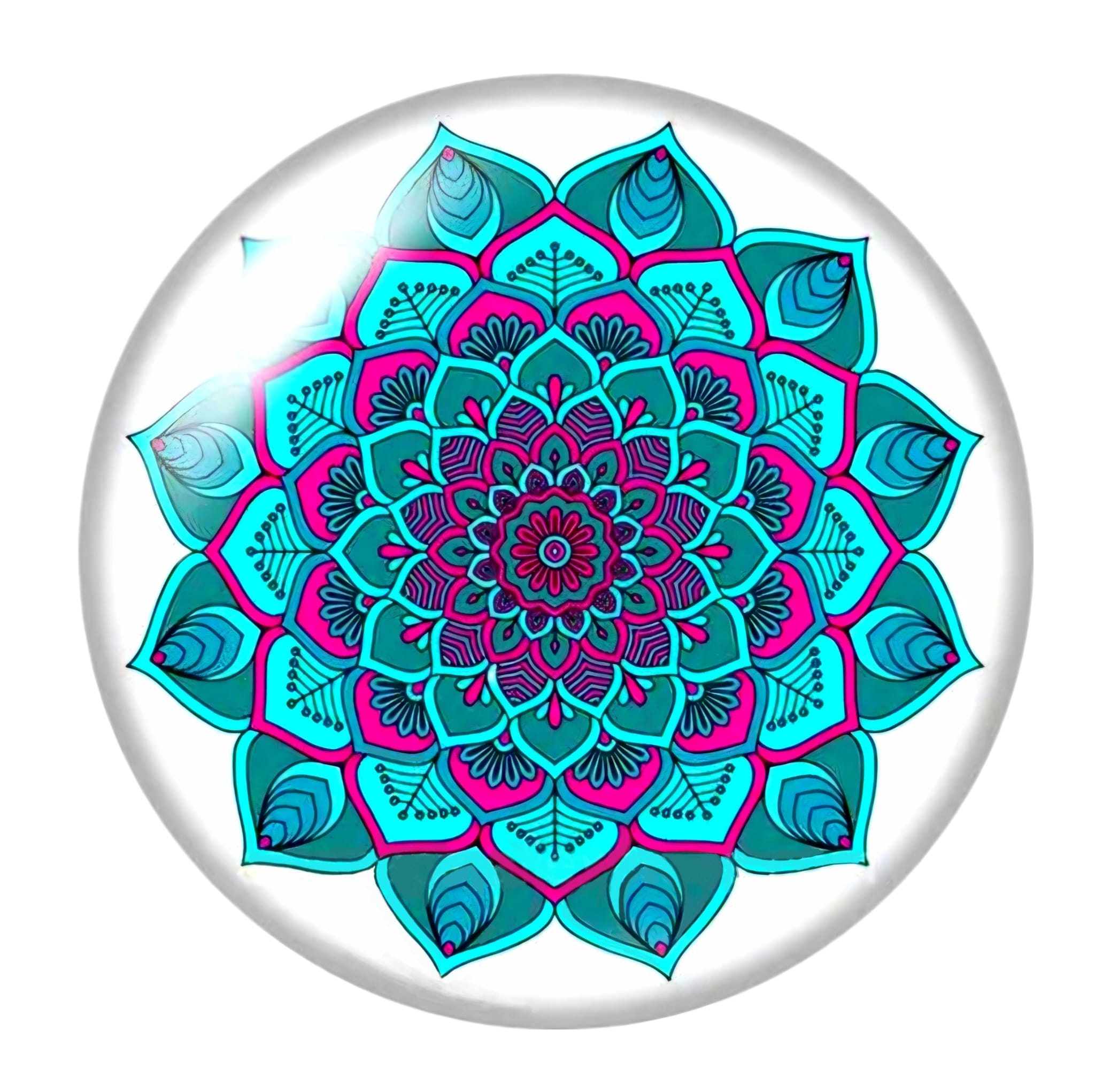 SNAP MANDALA TURKUSOWO-RÓŻOWA SMD017
