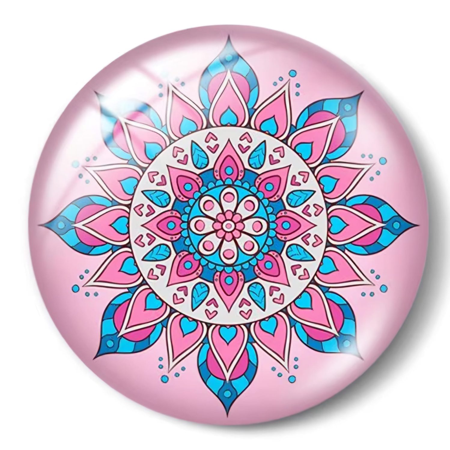 SNAP MANDALA RÓŻOWO-NIEBIESKI SMD024